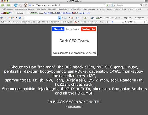 Matt Cutts Blog Hacked